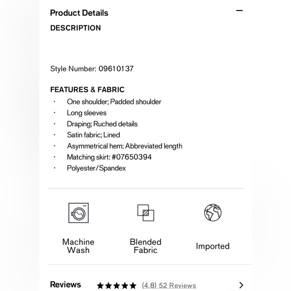 Satin Draped One Padded Shoulder Ruched Top - Picture 7 of 7